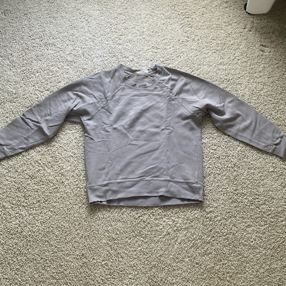 Medium gray Zella terry cloth lightweight crewneck